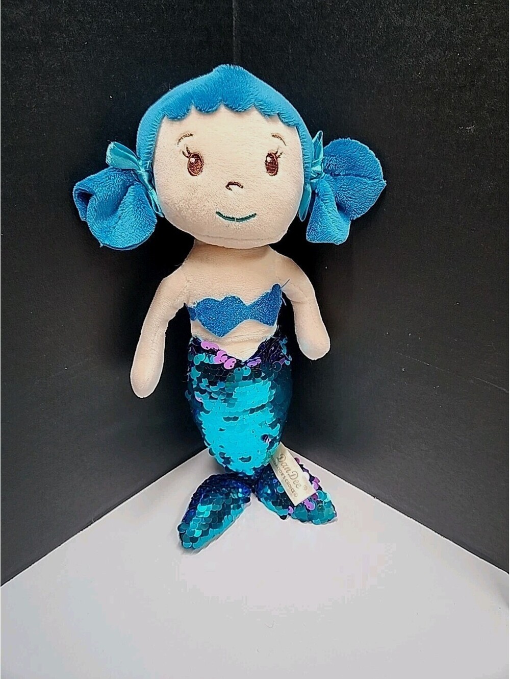 Dan Dee Mermaid Plush Pink Sequin Fins 13" Stuffed Animal Toy,small Hole On Tail
